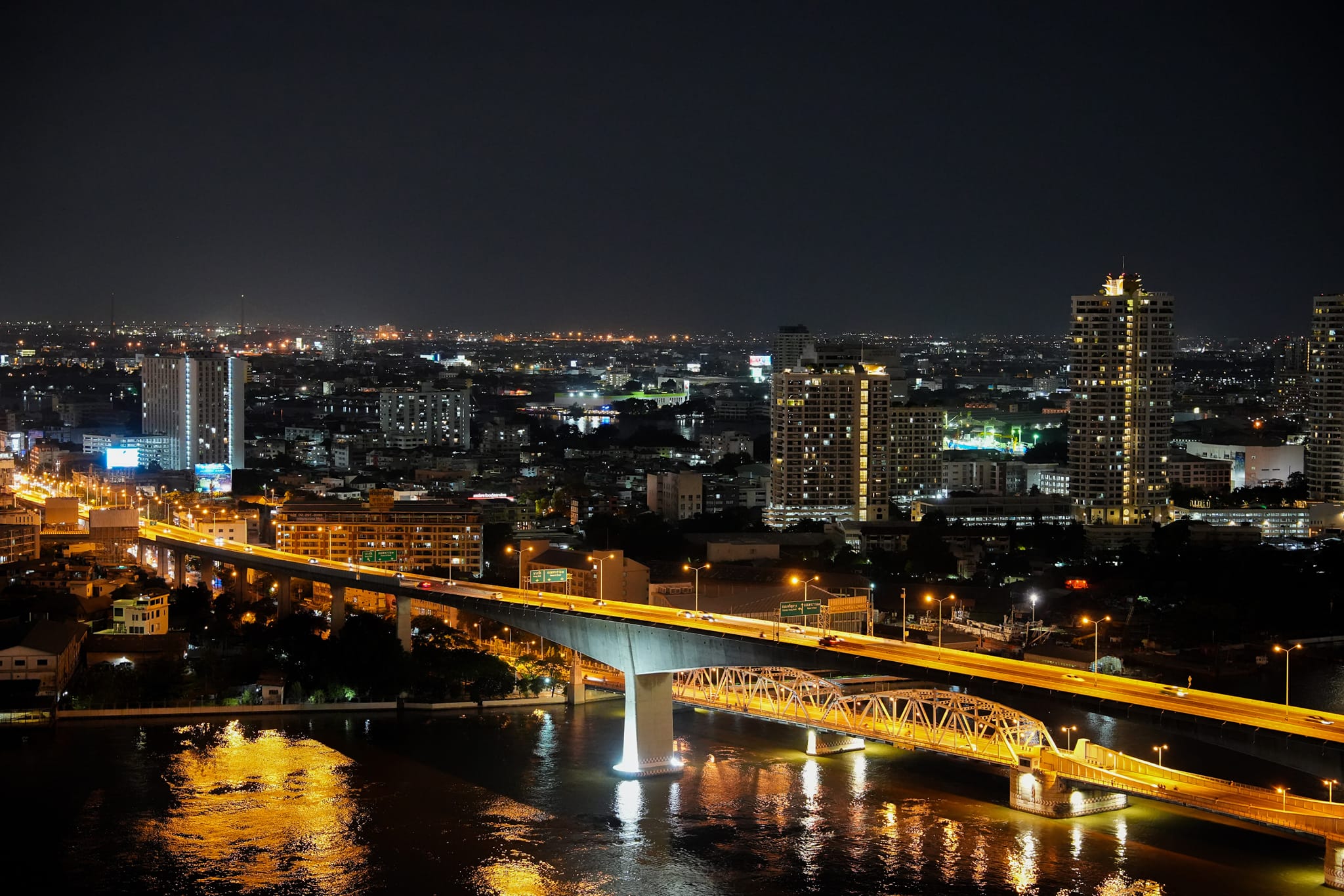 Lit up City at night